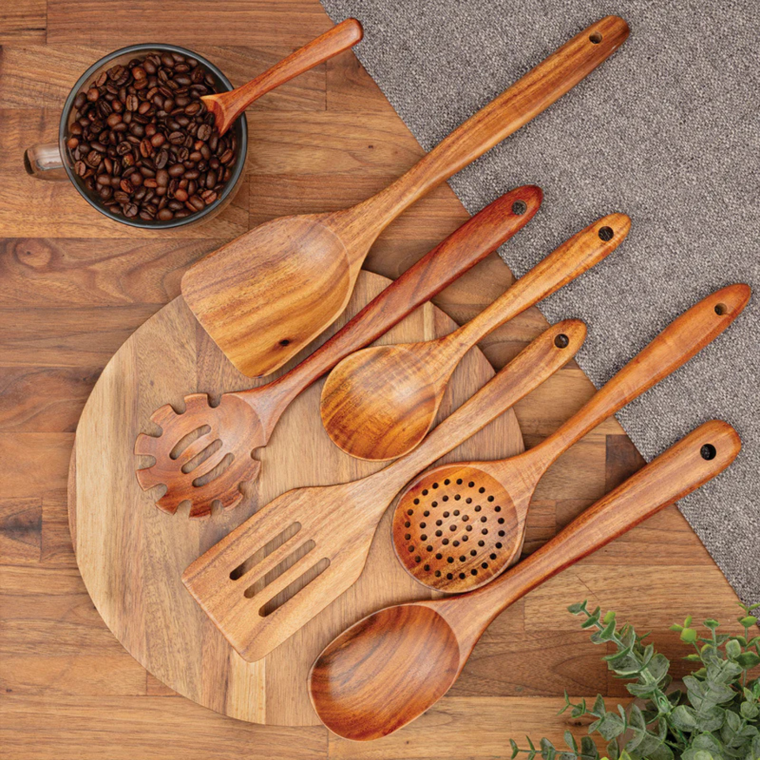 6 Piece Wooden Spoon Set